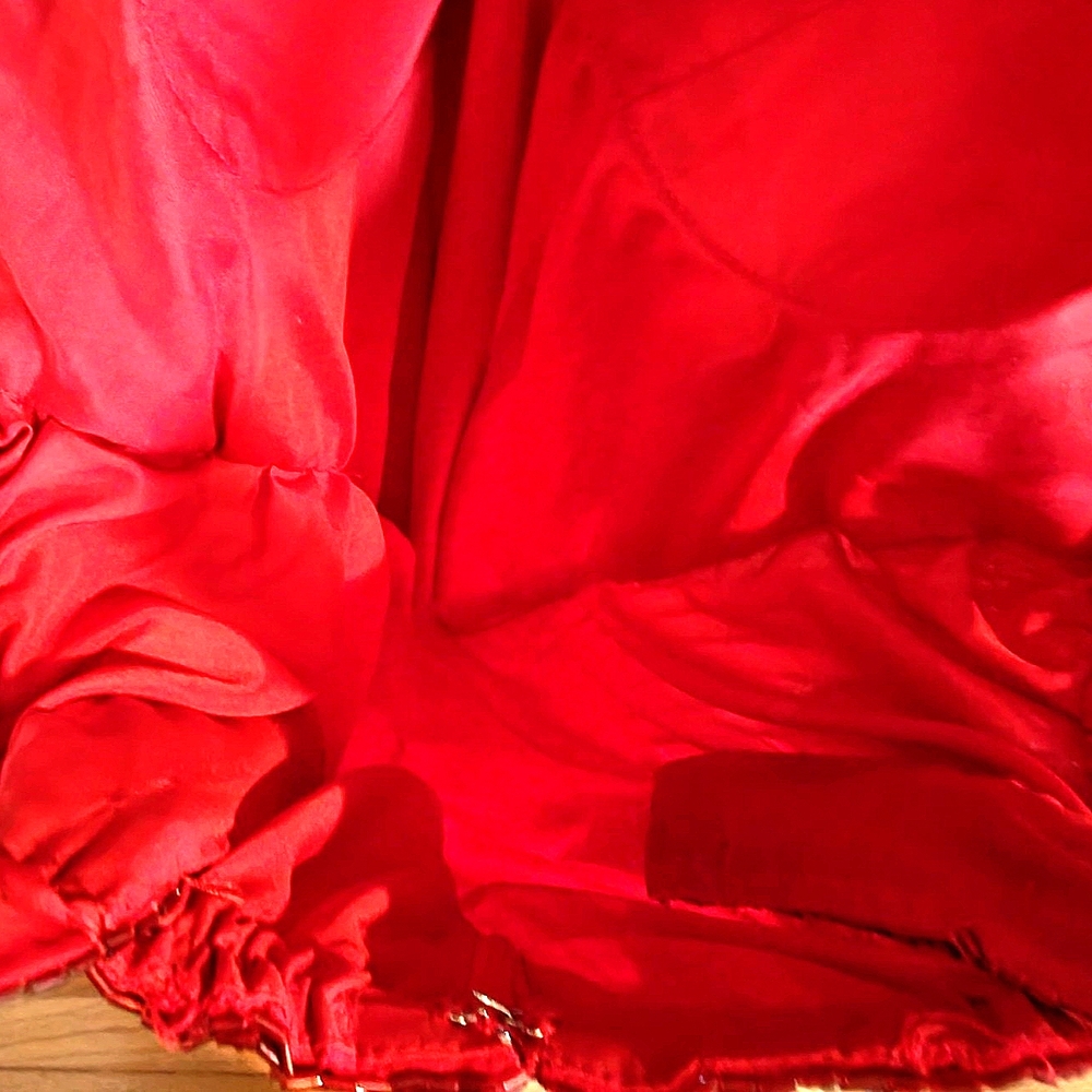 100% Hand Beaded Red Gown With Slit - Picture 8 of 12